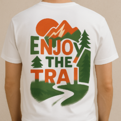 Camiseta Algodón Enjoy the Trail Bosque Espalda